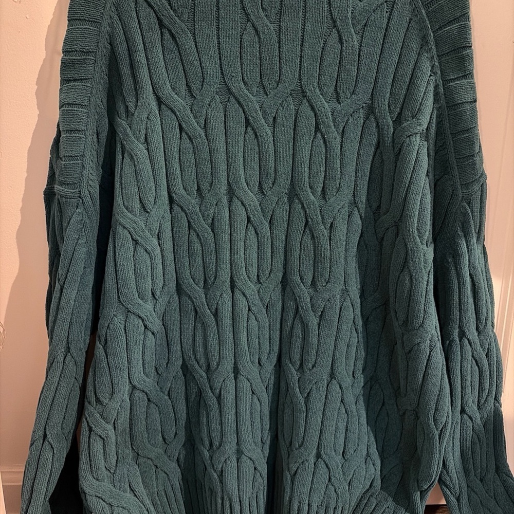 NWT Storm Teal Lululemon Cable-Knit Oversized Crewneck Sweater size XL - Picture 5 of 7
